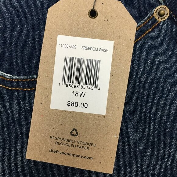 NEW Frye and Co. Women's Mini Denim Jean Skirt Frayed Hem size 18W - Picture 3 of 8